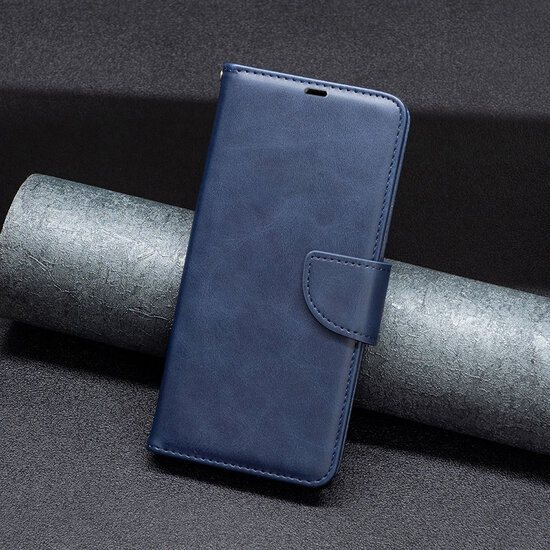 Motorola Moto G54 Hoesje - MobyDefend Wallet Book Case Met Koord - Blauw