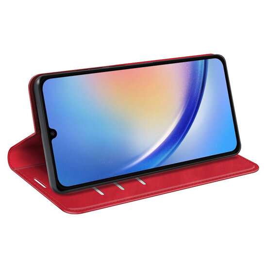 Samsung Galaxy A35 Hoesje - Luxe Wallet Bookcase (Magnetische Sluiting) - Rood