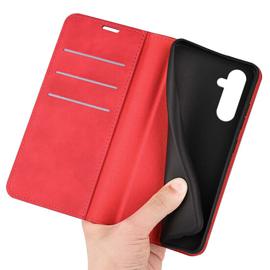 Samsung Galaxy A35 Hoesje - Luxe Wallet Bookcase (Magnetische Sluiting) - Rood