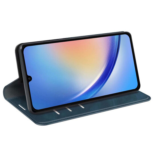 Samsung Galaxy A35 Hoesje - Luxe Wallet Bookcase (Magnetische Sluiting) - Blauw