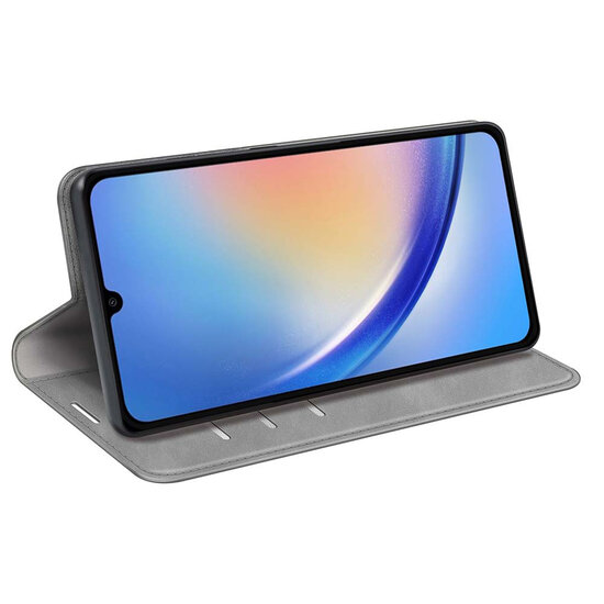 Samsung Galaxy A35 Hoesje - Luxe Wallet Bookcase (Magnetische Sluiting) - Grijs