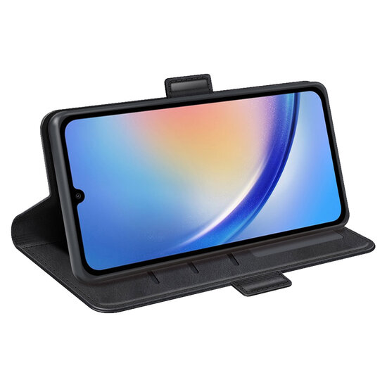 Samsung Galaxy A35 Hoesje - MobyDefend Luxe Wallet Book Case (Sluiting Zijkant) - Zwart