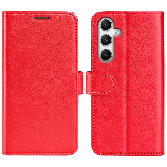 Samsung Galaxy A35 Hoesje - MobyDefend Wallet Book Case (Sluiting Achterkant) - Rood