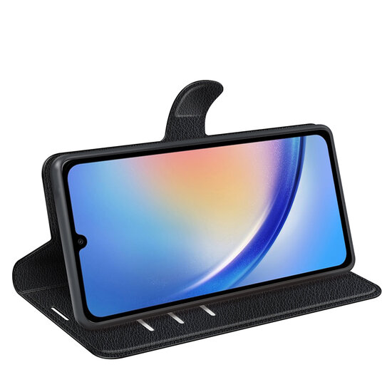 Samsung Galaxy A35 Hoesje - MobyDefend Kunstleren Wallet Book Case (Sluiting Voorkant) - Zwart