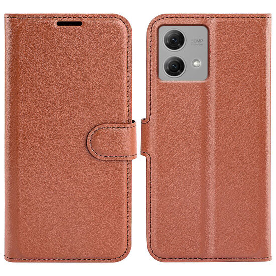 Motorola Moto G84 Hoesje - MobyDefend Kunstleren Wallet Book Case (Sluiting Voorkant) - Bruin