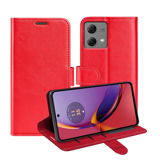 Motorola Moto G84 Hoesje - MobyDefend Wallet Book Case (Sluiting Achterkant) - Rood