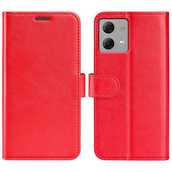 Motorola Moto G84 Hoesje - MobyDefend Wallet Book Case (Sluiting Achterkant) - Rood