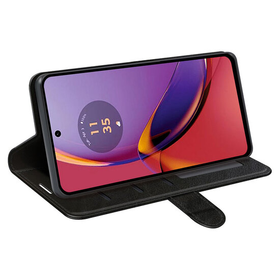 Motorola Moto G84 Hoesje - MobyDefend Wallet Book Case (Sluiting Achterkant) - Zwart