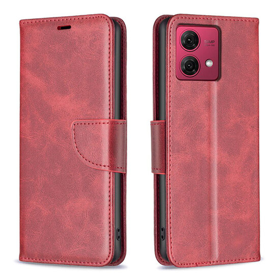 Motorola Moto G84 Hoesje - MobyDefend Wallet Book Case Met Koord - Rood