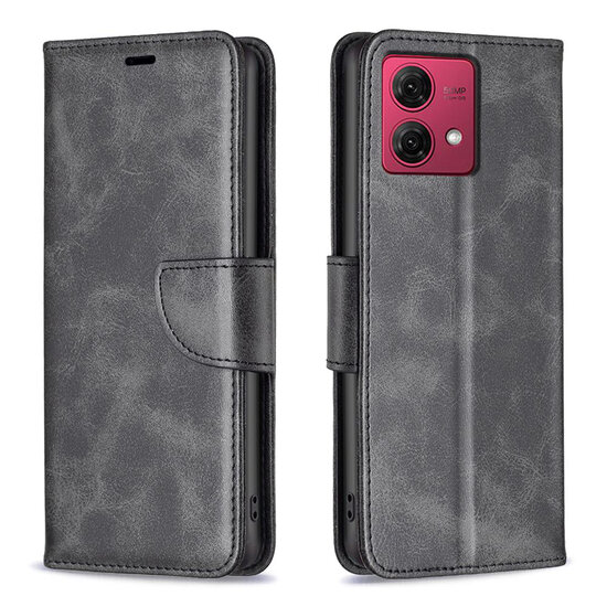 Motorola Moto G84 Hoesje - MobyDefend Wallet Book Case Met Koord - Zwart