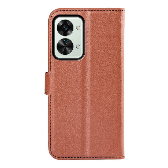 OnePlus Nord 2T Hoesje - MobyDefend Kunstleren Wallet Book Case (Sluiting Voorkant) - Bruin