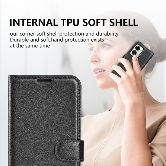 OnePlus Nord 2T Hoesje - MobyDefend Kunstleren Wallet Book Case (Sluiting Voorkant) - Zwart