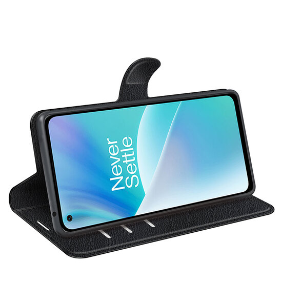 OnePlus Nord 2T Hoesje - MobyDefend Kunstleren Wallet Book Case (Sluiting Voorkant) - Zwart