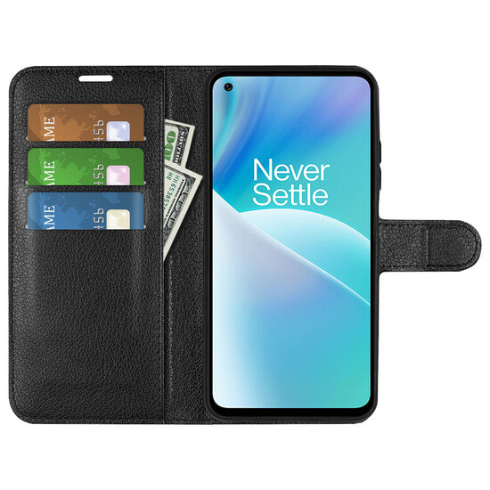OnePlus Nord 2T Hoesje - MobyDefend Kunstleren Wallet Book Case (Sluiting Voorkant) - Zwart