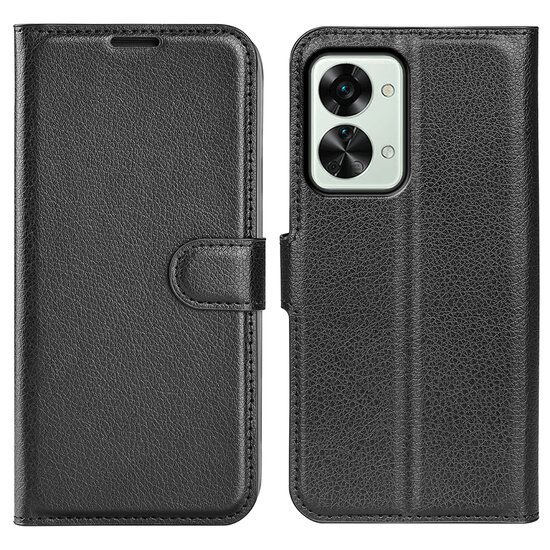 OnePlus Nord 2T Hoesje - MobyDefend Kunstleren Wallet Book Case (Sluiting Voorkant) - Zwart