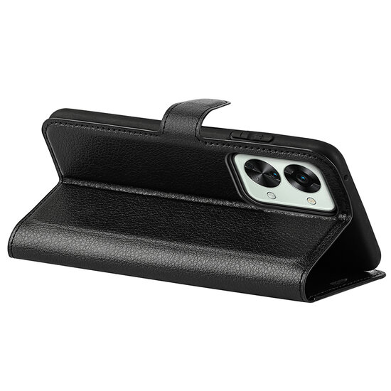 OnePlus Nord 2T Hoesje - MobyDefend Kunstleren Wallet Book Case (Sluiting Voorkant) - Zwart