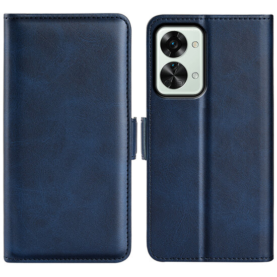OnePlus Nord 2T Hoesje - MobyDefend Luxe Wallet Book Case (Sluiting Zijkant) - Blauw
