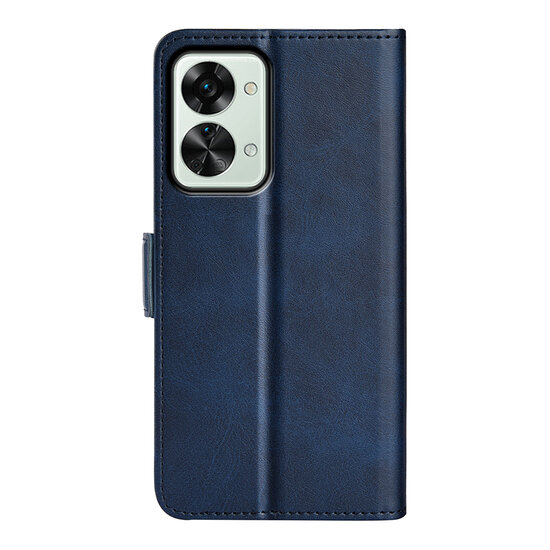 OnePlus Nord 2T Hoesje - MobyDefend Luxe Wallet Book Case (Sluiting Zijkant) - Blauw