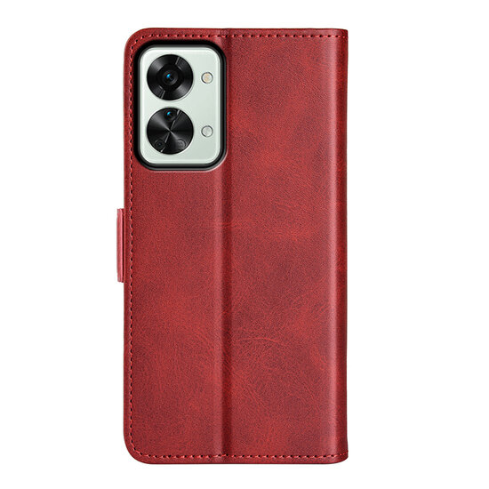 OnePlus Nord 2T Hoesje - MobyDefend Luxe Wallet Book Case (Sluiting Zijkant) - Rood