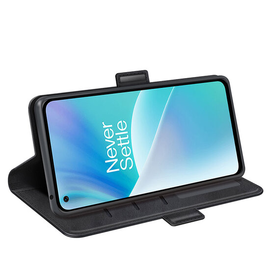 OnePlus Nord 2T Hoesje - MobyDefend Luxe Wallet Book Case (Sluiting Zijkant) - Zwart
