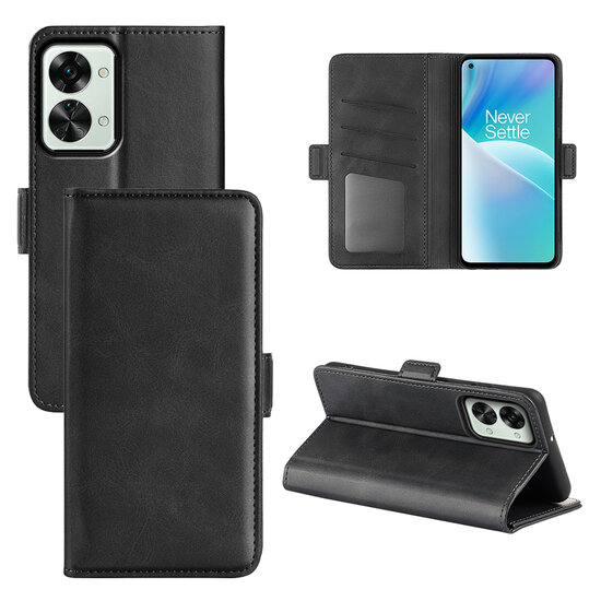 OnePlus Nord 2T Hoesje - MobyDefend Luxe Wallet Book Case (Sluiting Zijkant) - Zwart