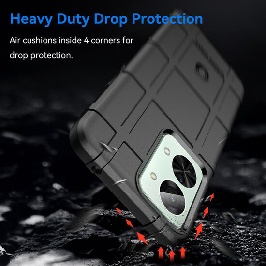 OnePlus Nord 2T Hoesje - Mobydefend Rugged Shield TPU Backcover - Blauw