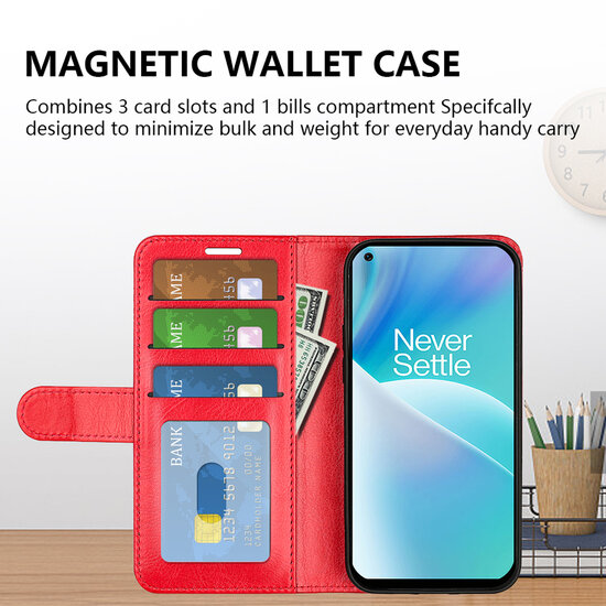 OnePlus Nord 2T Hoesje - MobyDefend Wallet Book Case (Sluiting Achterkant) - Zwart