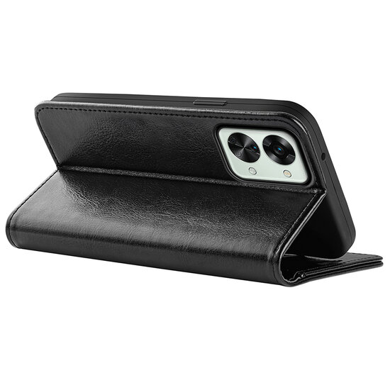 OnePlus Nord 2T Hoesje - MobyDefend Wallet Book Case (Sluiting Achterkant) - Zwart