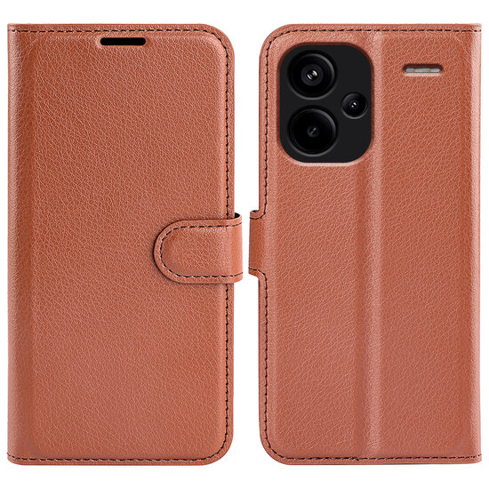 Xiaomi Redmi Note 13 Pro Plus Hoesje - MobyDefend Kunstleren Wallet Book Case (Sluiting Voorkant) - Bruin