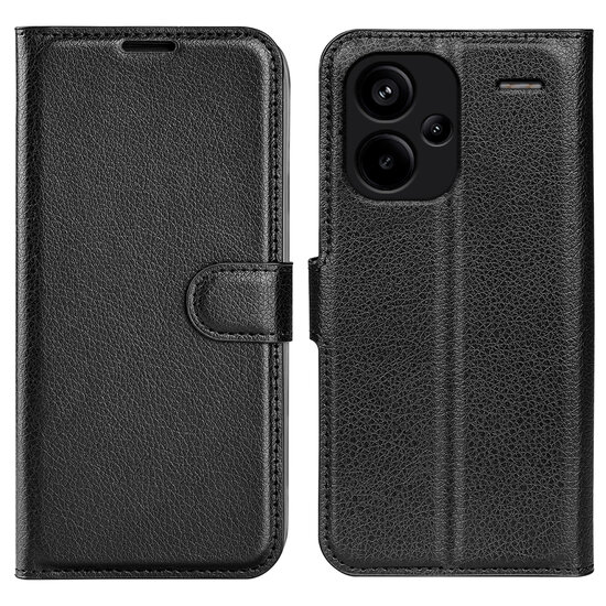 Xiaomi Redmi Note 13 Pro Plus Hoesje - MobyDefend Kunstleren Wallet Book Case (Sluiting Voorkant) - Zwart