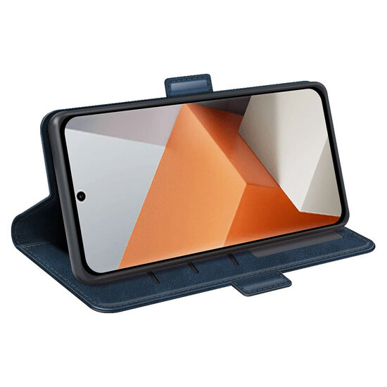 Xiaomi Redmi Note 13 Pro Plus Hoesje - MobyDefend Luxe Wallet Book Case (Sluiting Zijkant) - Blauw