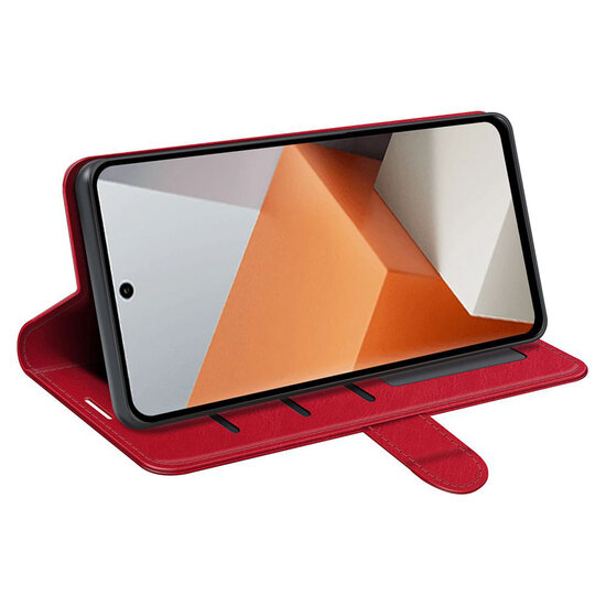 Xiaomi Redmi Note 13 Pro Plus Hoesje - MobyDefend Wallet Book Case (Sluiting Achterkant) - Rood