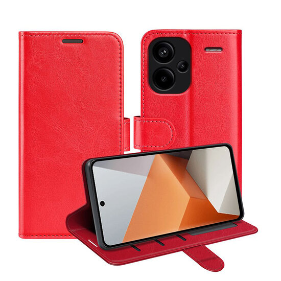 Xiaomi Redmi Note 13 Pro Plus Hoesje - MobyDefend Wallet Book Case (Sluiting Achterkant) - Rood