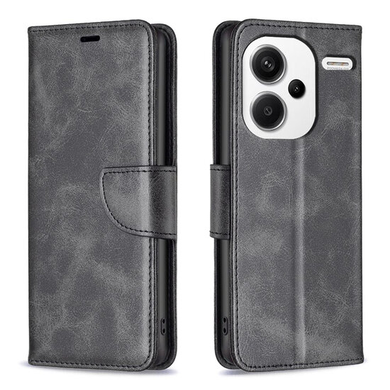 Xiaomi Redmi Note 13 Pro Plus Hoesje - MobyDefend Wallet Book Case Met Koord - Zwart