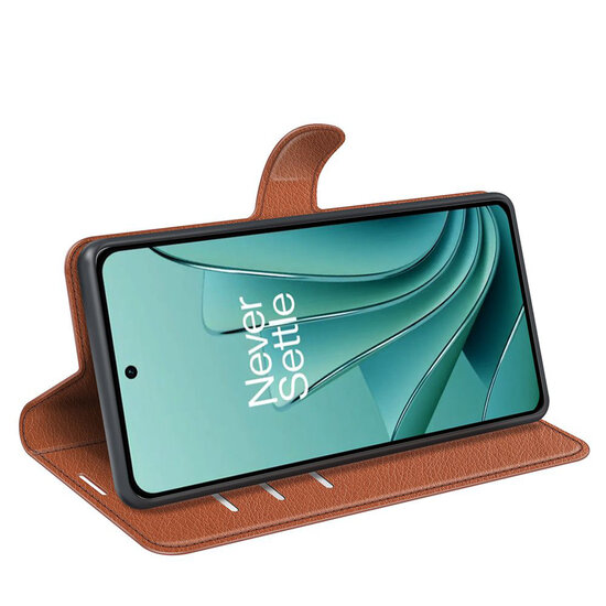 OnePlus Nord 3 Hoesje - MobyDefend Kunstleren Wallet Book Case (Sluiting Voorkant) - Bruin