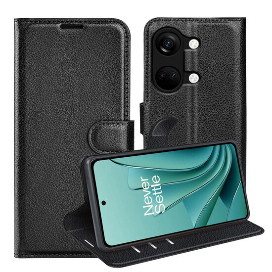 OnePlus Nord 3 Hoesje - MobyDefend Kunstleren Wallet Book Case (Sluiting Voorkant) - Zwart