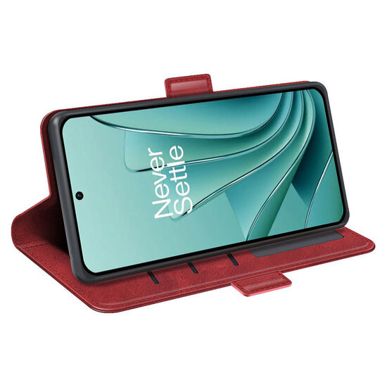OnePlus Nord 3 Hoesje - MobyDefend Luxe Wallet Book Case (Sluiting Zijkant) - Rood
