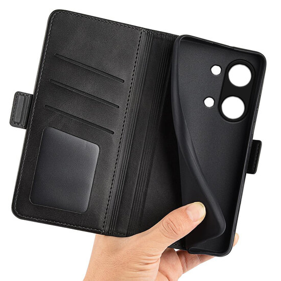 OnePlus Nord 3 Hoesje - MobyDefend Luxe Wallet Book Case (Sluiting Zijkant) - Zwart