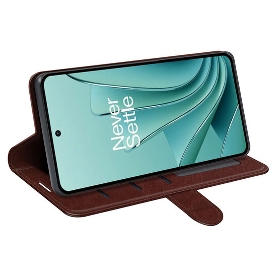 OnePlus Nord 3 Hoesje - MobyDefend Wallet Book Case (Sluiting Achterkant) - Bruin
