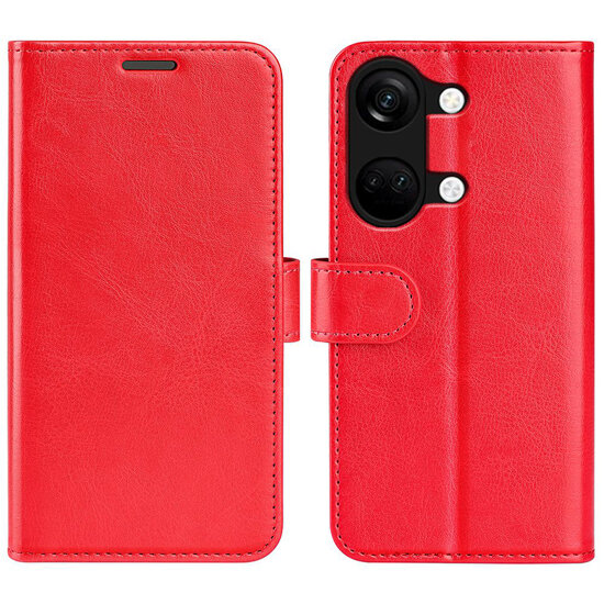 OnePlus Nord 3 Hoesje - MobyDefend Wallet Book Case (Sluiting Achterkant) - Rood