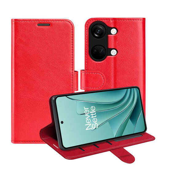 OnePlus Nord 3 Hoesje - MobyDefend Wallet Book Case (Sluiting Achterkant) - Rood