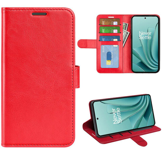 OnePlus Nord 3 Hoesje - MobyDefend Wallet Book Case (Sluiting Achterkant) - Rood