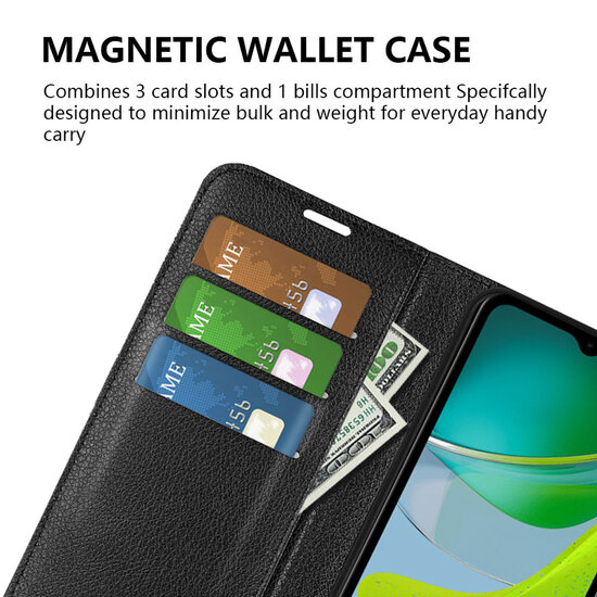 Motorola Moto E13 Hoesje - MobyDefend Kunstleren Wallet Book Case (Sluiting Voorkant) - Zwart