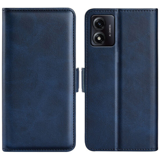 Motorola Moto E13 Hoesje - MobyDefend Luxe Wallet Book Case (Sluiting Zijkant) - Blauw