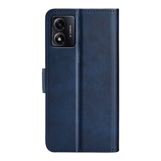Motorola Moto E13 Hoesje - MobyDefend Luxe Wallet Book Case (Sluiting Zijkant) - Blauw