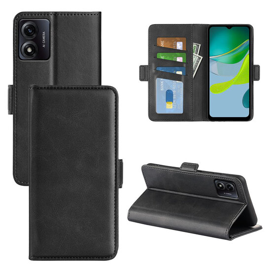 Motorola Moto E13 Hoesje - MobyDefend Luxe Wallet Book Case (Sluiting Zijkant) - Zwart