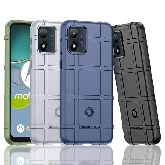Motorola Moto E13 Hoesje - Mobydefend Rugged Shield TPU Backcover - Zwart