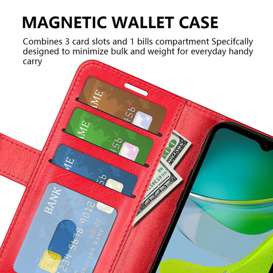 Motorola Moto E13 Hoesje - MobyDefend Wallet Book Case (Sluiting Achterkant) - Bruin