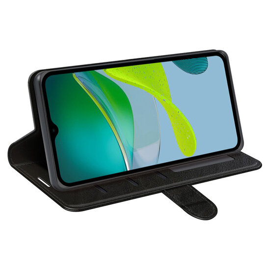 Motorola Moto E13 Hoesje - MobyDefend Wallet Book Case (Sluiting Achterkant) - Zwart