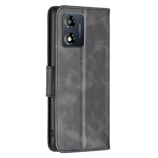 Motorola Moto E13 Hoesje - MobyDefend Wallet Book Case Met Koord - Zwart
